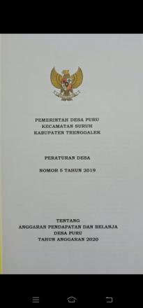 APBDes Desa Puru Tahun 2020